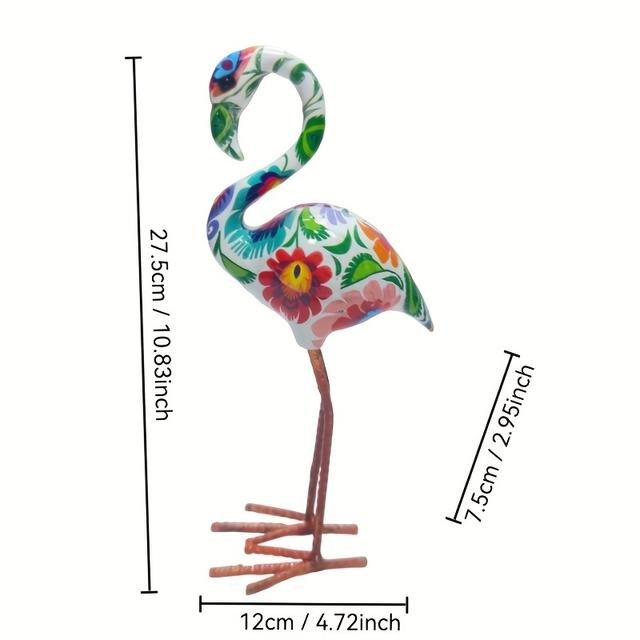TEMU Farbenfrohe Flamingo-Harzstatue - für Zuhause, Büro, Garten & Terrassendekoration | Ideales Geschenk für Weihnachten, Valentinstag, Erntedankfest & Neujahr