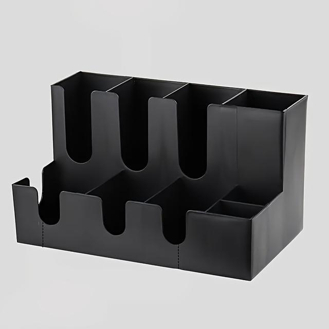 TEMU Černý plastový organizér na 9 přihrádkami, odolný doplněk vhodný pro skleničky, brčka, míchátka, párátka a další domácí potřeby