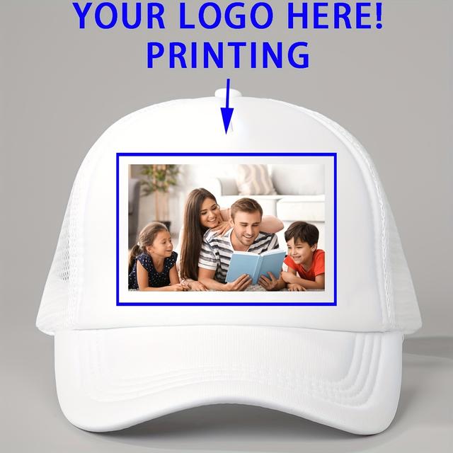 TEMU Custom Logo Printed Baseball Cap - Unisex Breathable Adjustable Golf Hat For Women, Summer Fashion Curved Brim Y2k Couple Hat