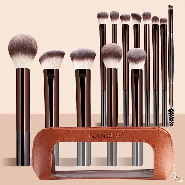 TEMU 13 Fluffy And Soft Stylish Makeup Brushes + 1 Brush Bag, A Travel-friendly Complete Set Of Tools That Are Easy To Store, Making It A Cost- Beauty Accessory, Perfect As A Gift For Or For Holidays