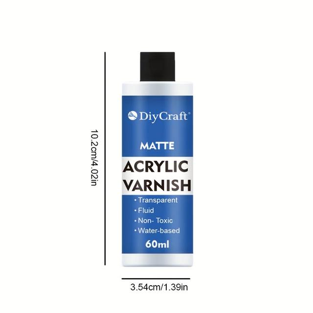 TEMU 202# Клей-лак для акрилового живопису - Глянцевий та матовий фініш, прозорий акриловий лак підходить для олійного живопису, полотна та (60 мл, 120 мл, 250 мл)