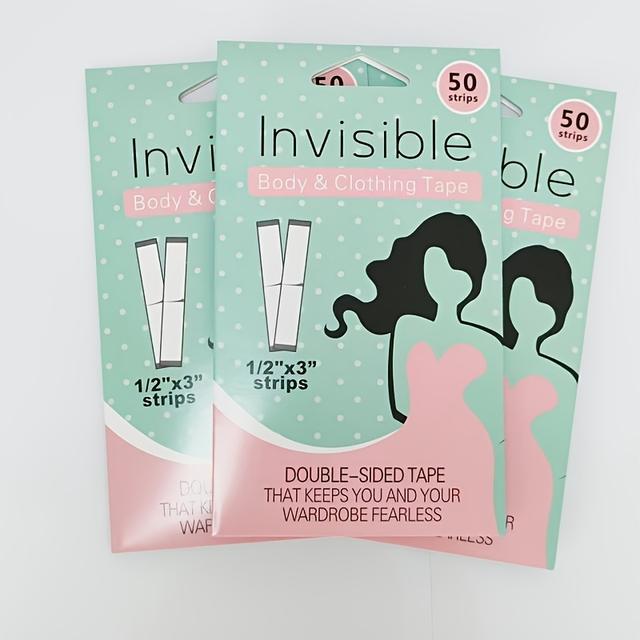 TEMU 50pcs Invisible Anti-slip Stickers, Double-sided Tape, Skin-friendly Adhesive For Anti-slip Protection, Women's Underwear And Lingerie Accessories