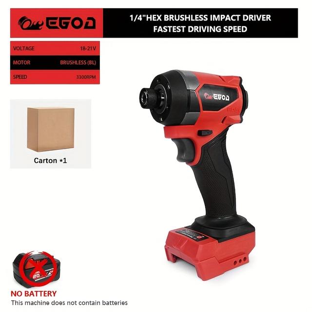 TEMU 밀워키 배터리(나트륨 이온 포함)용 전동 여신 무브러시드 드라이버, 무선 핸드헬드 다기능 파워 툴 홈 DIY 강력한 리모델링 드릴 드라이버