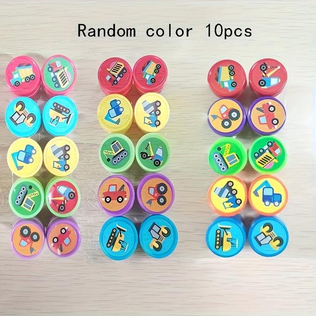 TEMU Набір з 10 пластикових штампів з будівельними вантажівками та інженерними транспортними засобами