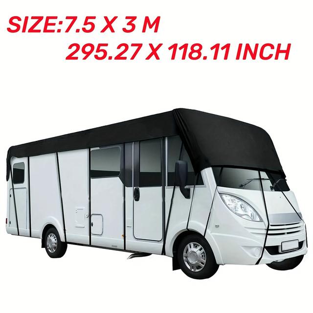 TEMU Rv Roof Cover, Heavy Duty 210d Oxford Fabric, Protection, Fits Motorhomes/travel Trailer/caranvan/van/ Top Tarp Cover