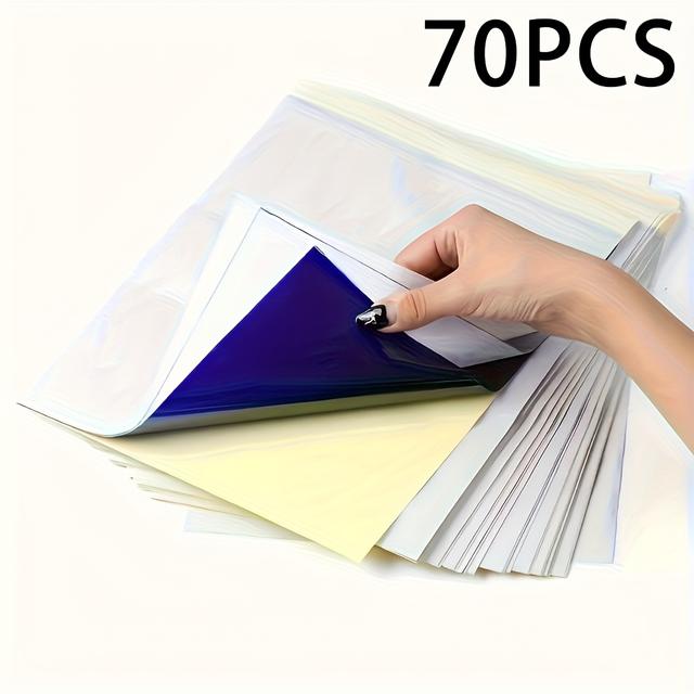 TEMU 70 SZTUK Papier do Przenoszenia Tatuaży Duchowych, Format A4, Standardowy Papier Termiczny do Tatuażu, Akcesoria i Narzędzia do Tatuażu, Papier do Przenoszenia dla Artystów Tatuażu