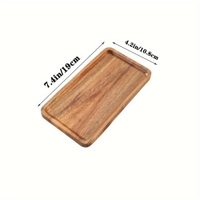 TEMU 1- Wooden Serving Trays - Versatile Wood Platter For Food, Tea, Cheese, Snacks, Salad, Coffee, Breakfast, Desserts - Home And Outdoor Serving Tray With Decorative Use