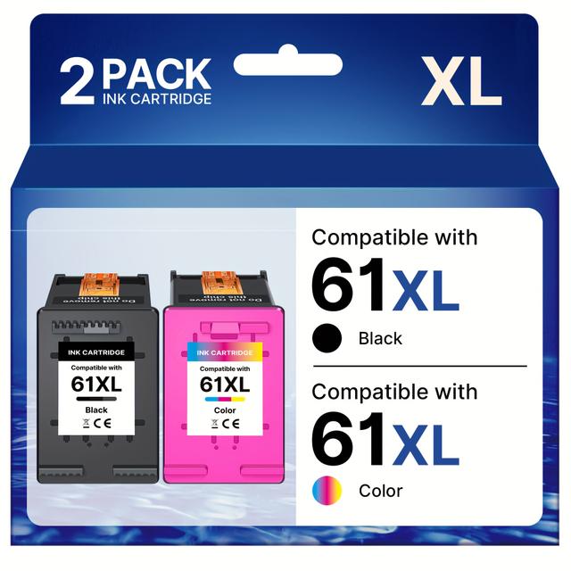 TEMU 61xl Remanufactured For Ink Cartridges For 61 Ink Cartridge Works For 4500 5530 4532 2540 2541 1510 4630 4635 1000 1010 Printer(1 Black & 1 Color)
