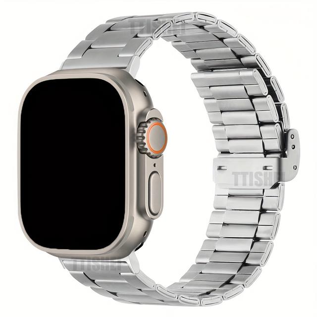 TEMU Stainless Steel Strap For Watch /1 49mm Strap Iwatch Series 10 6 Se 5 46mm 45mm 44mm 41mm 42mm 40mm Stainless Steel Strap Iwatch 3 38mm Strap