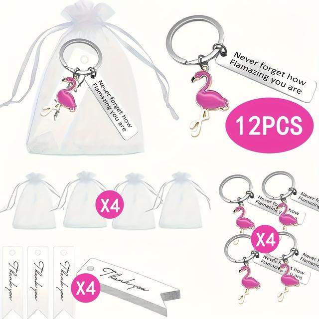 TEMU 12/24pcs Inspirational Flamingo Keychain Gift, Valentine's Day Gift, Birthday Gift How You Are. Perfect Gift For Any Occasion Party Favors