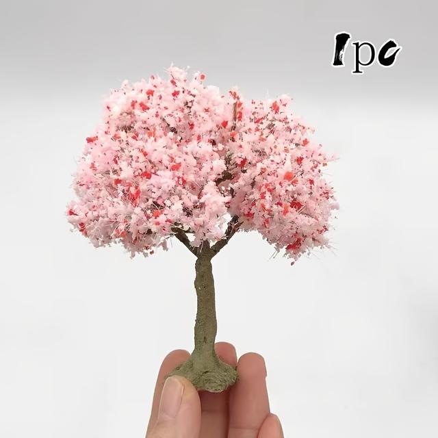 TEMU Een Mini Perzikbloesemboom Model, Geschikt voor Zandbakken, Treinlayout's, Modelscènes, Miniatuurmodellen, Poppenhuizen en Knutselprojecten Als een Mini Landschapsplant