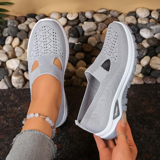 TEMU ZOSIVC Damskie Oddychające Sneakersy z Amortyzowaną Podeszwą PVC - Niskie Buty do Chodzenia z Dzianiny Wsuwane, Nadające się do Wnętrz/Na Zewnątrz - Obuwie Codzienne - i Konserwacja, Buty Damskie