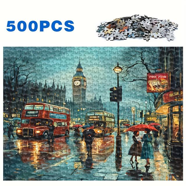 TEMU 500/1000pcs Adult Puzzles, High Quality, Fun Family Game For Stress Relief, Perfect For Birthdays, Christmas, Halloween, And As Gifts, By Puzzle Enthusiasts