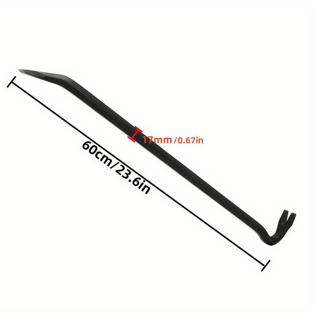 TEMU 1pc Pry Bar 600mm 350mm, Nail Puller, With Claw And Wide Blade, Used For Removing Mortise Iron, Rust-proof Painted, Used For Disassembling Wooden Boxes And Cabinets, Installation, Etc