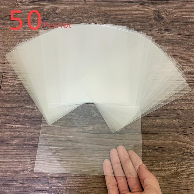 TEMU A Set Of 50 Transparent Pvc Plastic Sheets Measuring 4.3x6.3 Inches, Ideal For Scrapbooking And Shaker Cards - Sturdy Crafting Supplies