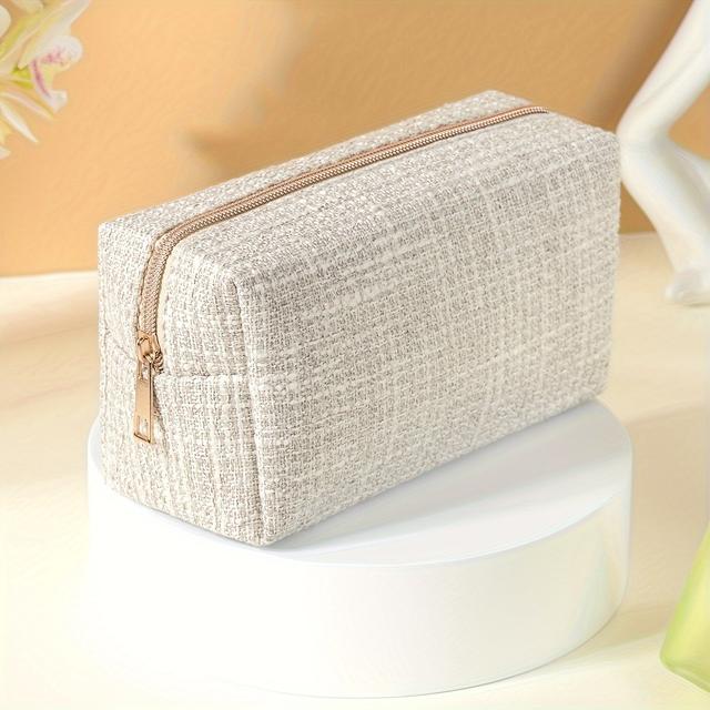 TEMU Stylish, Simple, Beautiful, Large-capacity Hand-held Portable Small Fragrance Octagonal Zipper Travel Cosmetic Bag