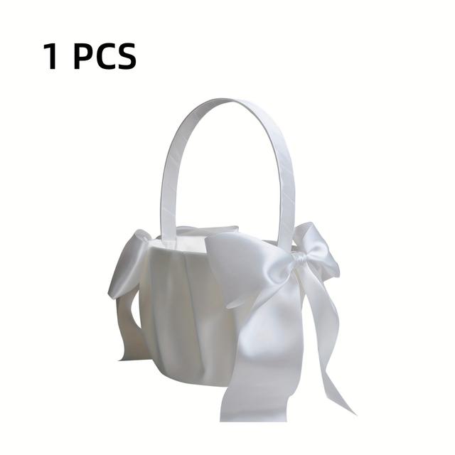 TEMU 1pcs/2pcs Flower Girl Baskets Set- Cute Wedding Flower Baskets