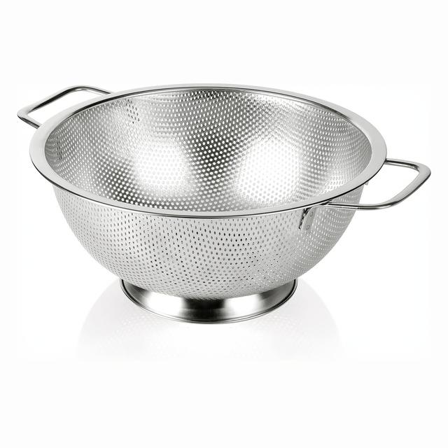 TEMU 3-quart Stainless Steel Colander With Handle, Kitchen Food Strainer Basket For Pasta, Spaghetti, Berries, Fruits, And Vegetables, Dishwasher Safe