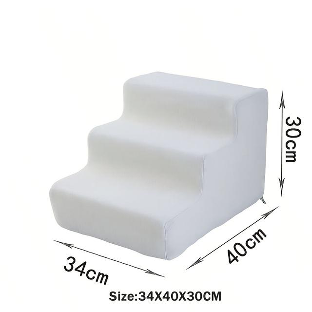 TEMU 삼단 펫 클라이밍 사다리, 소파 스텝, 침대 옆 스텝, 고양이 클라이밍 사다리, 강아지 클라이밍 사다리 포함. 접이식 및 미끄럼 방지, 훈련 및 놀이용 설계. 분리 가능한 스텝으로 청소가 쉬움