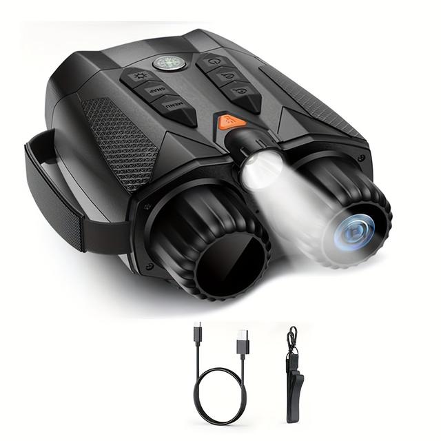 TEMU Gafas de Visión Nocturna, Binoculares 4K con Batería Recargable 5000mAh, 10X y Distancia Infrarroja Visual , 3'' Pantalla HD para Fotografía/Video en Camping Senderismo Caza