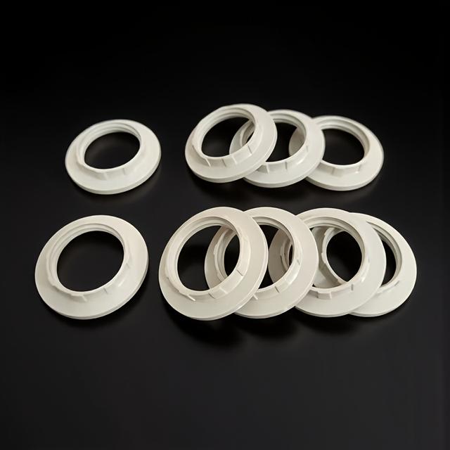 TEMU E14 Lamp Holder Ring - White Plastic Lampshade Clips For Table Lamps, Floor Lamps & Ceiling Fixtures - , Durable Replacement Parts For Home Lighting Accessories
