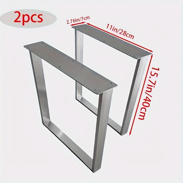 TEMU 2 Stück moderne robuste quadratische Rohre aus Edelstahl, gebürstete Metallverzierung für DIY-Möbel, Stühle, Stühle, Tischchen, Ottomane, Nachttische - poliertes Edelstahl