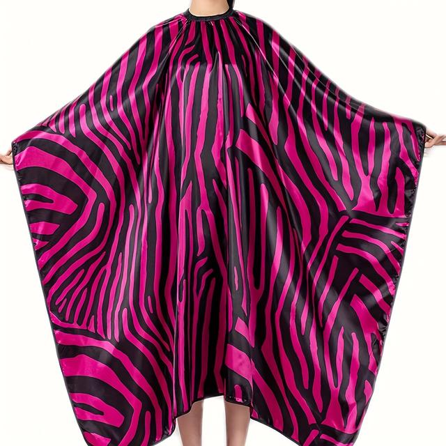 TEMU 1pc-professional Barber Cape, Zebra Print Cutting Apron, Large Cloths, Hair Stylist Professional Hair Cutting Tools.