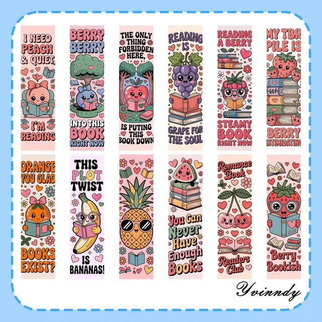 TEMU 24pcs Diy Uv Dtf Transfer Suitable For Book Lovers, Iron- Vinyl Bookmark Sheets With Book-themed Designs, Patches For Journals, Planners, Scrapbooking & For Handmade Crafts For,, Hobbyists