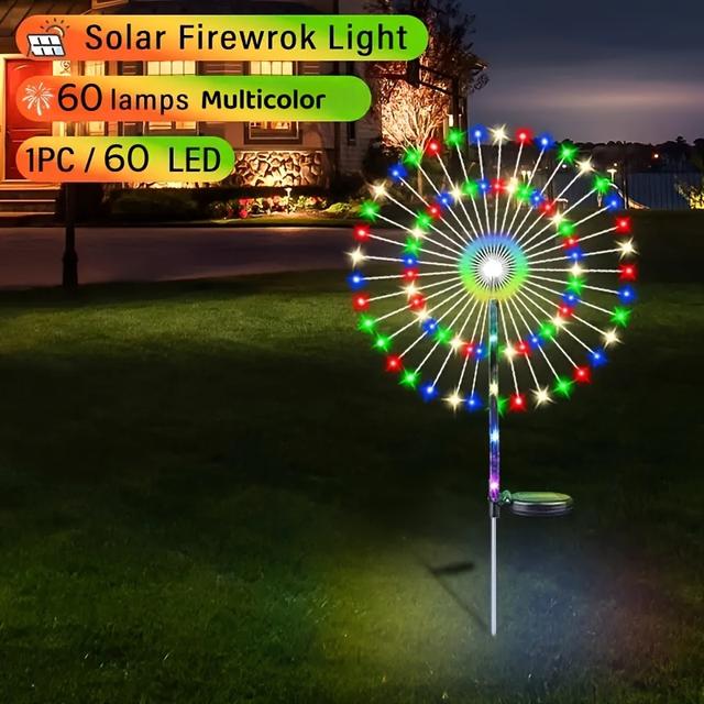 TEMU 4pcs/1pc Solar String Lights, Extra-bright Solar Powered Lights, 8 Solar Tree Lights For Patio Wedding Decorations (multicolor)