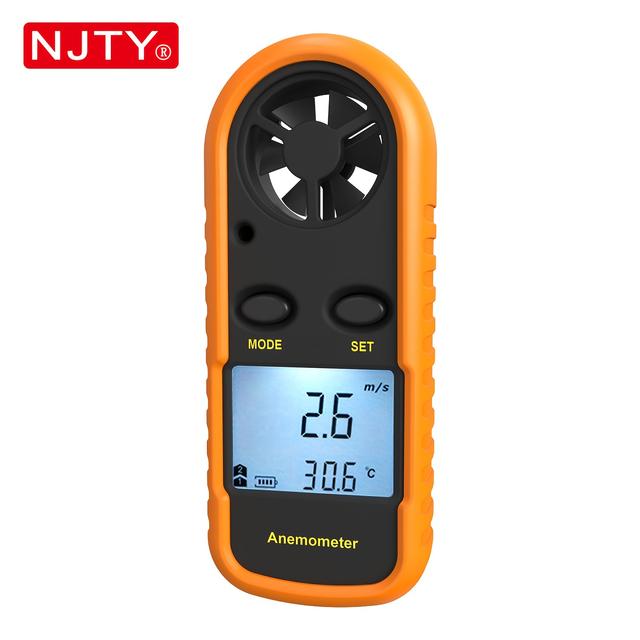 TEMU Njty 1pc Mini Handheld Is Portable With Temperature Display, Drop-proof, Long Lanyard, 3v Cr2032 Battery (not Included), Wind And Auto , Suitable For Weather And Wind Speed Measurement