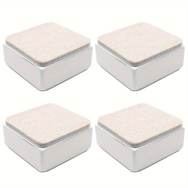 TEMU 4er-Set Hochleistungs-Kohlenstoffstahl-Möbelaufsätze - Selbstklebend, 1.2" Höhenvergrößerung mit Filzpads für Betten & Tische, Weiß