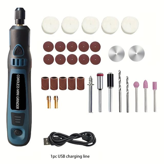 TEMU Usb Charging, Rechargeable Battery, Drilling And Polishing Tool Set, Multifunctional Electric Wire Mini Engraving Machine Polishing Pen For , Glass, And Plastic Polishing Tools.