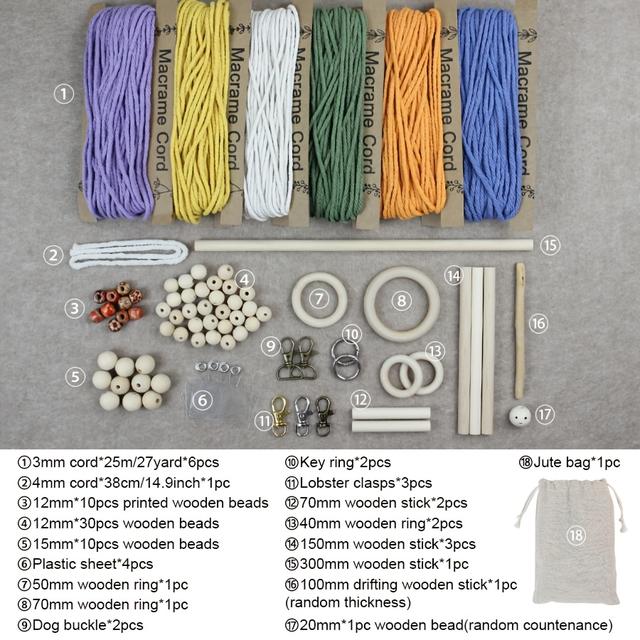 TEMU 1 Set Of Large Material Kit Handmade Diy Woven Macrame Kit With 10 Types Of Tutorials Creative Gift For Beginners With Tools And Accessories Suitable For Wall Hanging Decorations Woven Set