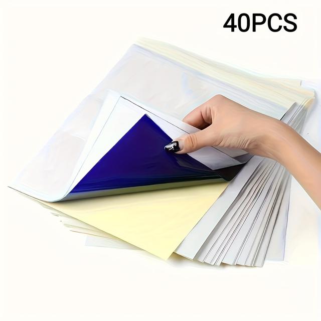 TEMU 40 Sheets A4 Paper For Hand Drawing And Heat Transfer, Unique Tracing Template, Odorless, No Battery Needed, Tattoo Tools & Accessories
