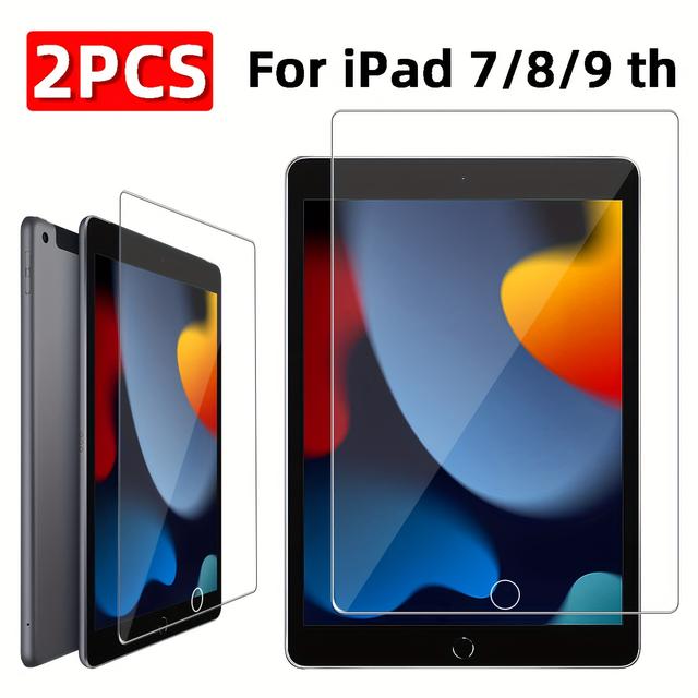 TEMU 2 قطع واقي شاشة زجاج مقوى لـiPad 7/8/9، 10.2 بوصة (2019-2021) - فائق المتانة، سطح أملس، مضاد للبصمات، متوافق مع قلم Apple، حماية عالية الصلابة