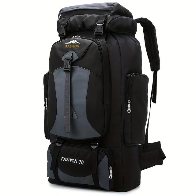 TEMU . 70L großer Reise-Outdoor-Rucksack, Sportrucksack, Wanderrucksack, Nylonrucksack für Herren Damen, Campingrucksack, Outdoor-Bergsteigerrucksack