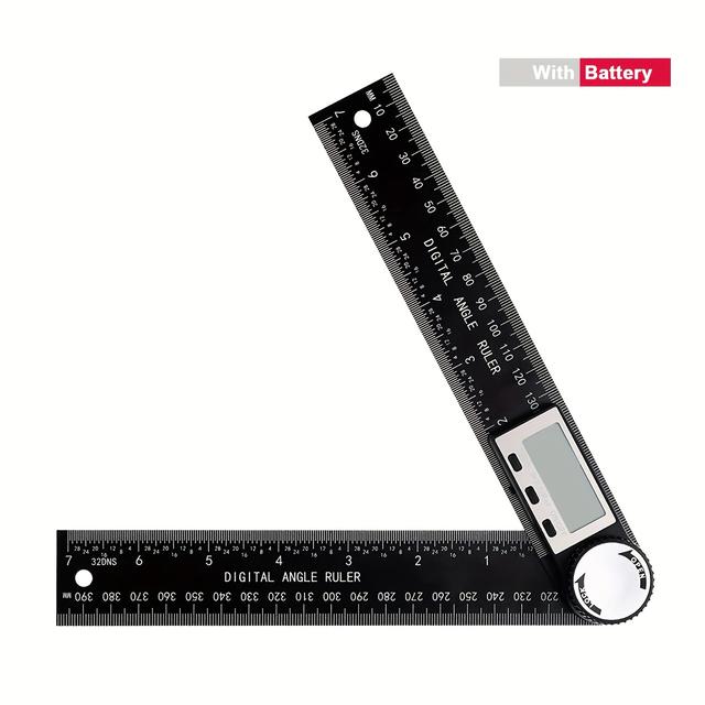 TEMU 7 Inch Digital Angle Measurement Tool - Protractor Ruler For Carpentry, Building, And Interior Design
