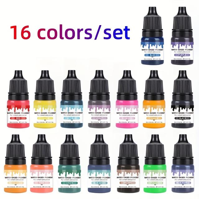 TEMU Water Based Gypsum Set (5m/bottle), 8-color/16 Color Set, Suitable For Gypsum Diy Casting, Cement Diy - Water-soluble Pigments, Suitable For Diy Handmade Projects