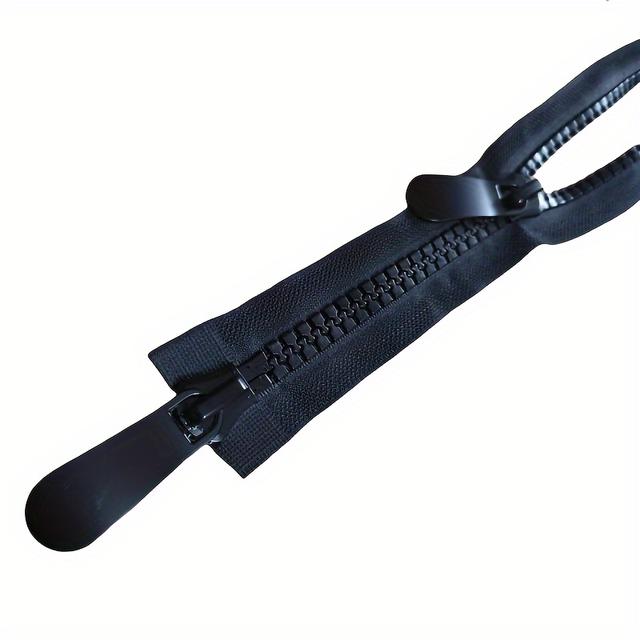 TEMU 1 de cremalleras de resina de cabezal de 15# de 60 cm a 120 cm con deslizador y un solo tirador, cremallera larga de con bloqueo automático adecuada para chaquetas