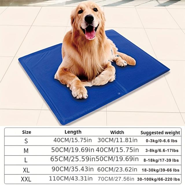 TEMU Cooling Dog Mat - Non-toxic, Durable Self-cooling Pad For Kennels & Beds - Striped Memory Foam Design, Fits All Dog Sizes