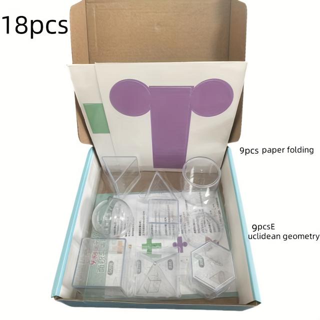 TEMU 18pcs, 1 Set Of Geometric Model Kit -3d To 2d Transformation Kit, Geometry Demonstration Model