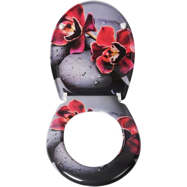 TEMU 1pcs Toilet Seat With Automatic Drop, Toilet Seat Pattern, Thermosetting Plastic Toilet Seat, Stable Toilet Seat Premium Toilet, Oval