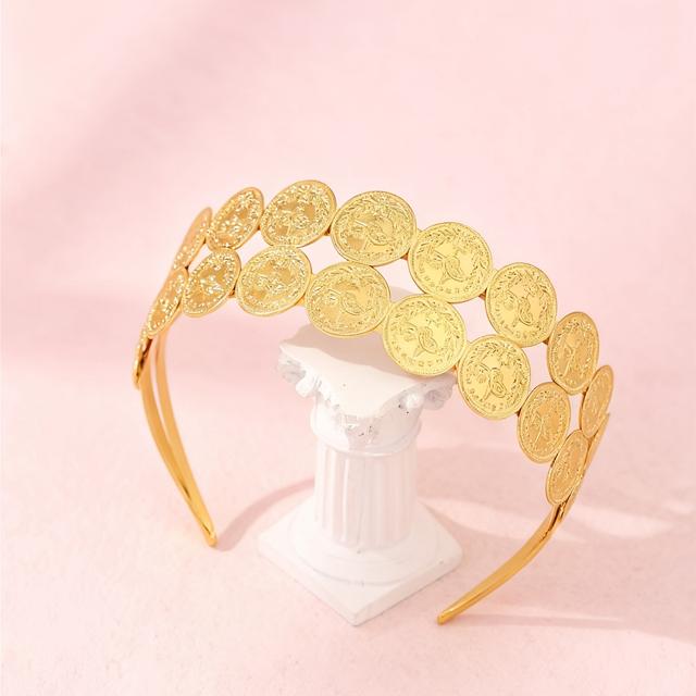 TEMU Small Size Round Double Layer Single Layer Women's Metal Headband For Daily Wedding Banquet Festival Dating Wear Hair Accessories Gift