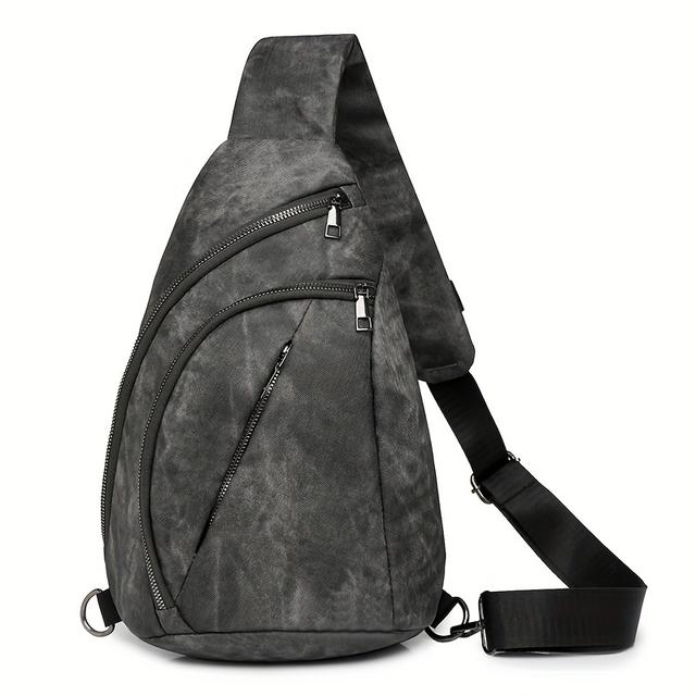 TEMU Bolso de pecho retro para mujer, color liso, bolso de multibolsillos, combinación diaria