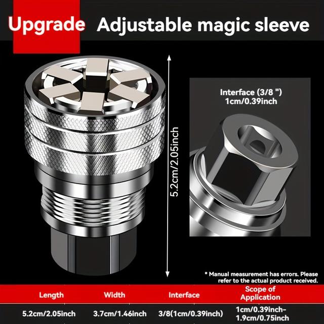 TEMU Herramienta de enchufe universal multifuncional, ajustable, Tuerca hexagonal multifuncional