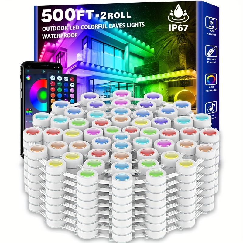 TEMU 500ft Lights, Rgb Gable Lights With App Control Remote, Scene Mode, Outdoor Gable Lights For Outdoor Decorations, Garden Decorations, Houses, Parties, Holidays