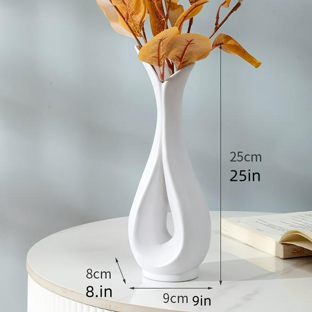 TEMU Váza ve tvaru srdce, moderní černobílá dekorace do obývacího pokoje a na jídelní stůl, vysoce hodnotná váza na sušené květiny, vintage váza z jasně jadeitového skla