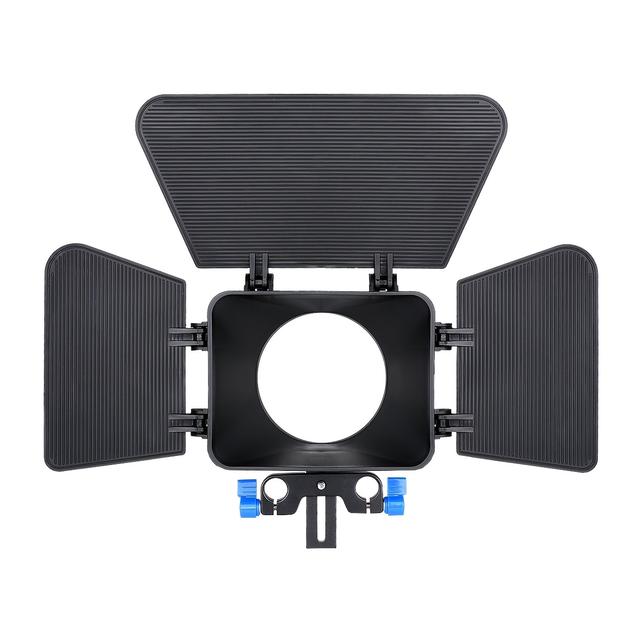 TEMU YELANGU Mini Matte Box 3-lopatkový přenosný slunečník s 15mm kolejnicí pro 85mm objektiv DSLR fotoaparátu