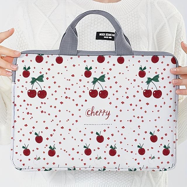 TEMU กระเป๋าคอมพิวเตอร์ลายเชอร์รี่ Red Dot, กระเป๋าใส่แล็ปท็อปและแท็บเล็ต, กระเป๋าใส่แล็ปท็อปแบบมีซิปสำหรับใส่แล็ปท็อปแบบพกพา เหมาะสำหรับผู้ชายและผู้หญิง