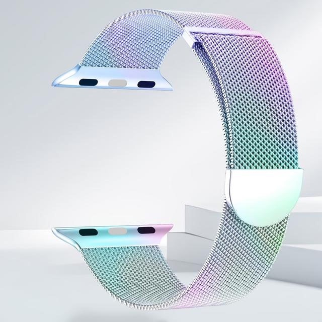 TEMU Compatible With Watch & Iwatch Unisex Strap, Magnetic Loop Milanese Band For Series 11/10/9/8/7/6/5/4/3/2/1/se/, 2, 1